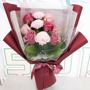 졸업식꽃다발 영원한사랑- 핑크 비누꽃다발