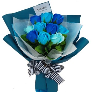졸업식꽃다발  블루축하 비누꽃다발 여자친구 꽃선물
