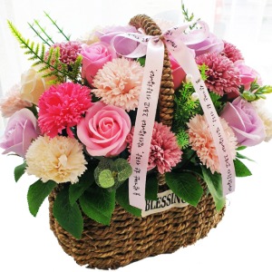 핑크믹스  비누꽃바구니 생일 기념일 꽃선물