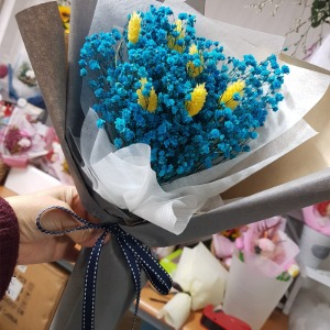 프리저브드 블루안개꽃다발 라그라스