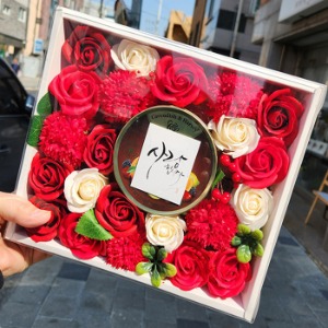 화이트데이 사탕 선물 상자 여자친구 사탕 꽃 선물 플라워캔디 레드 26cm
