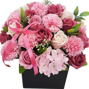 카네이션 다크핑크 비누꽃바구니 대형 생일 기념일 꽃 선물