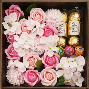 여친선물 페레로로쉐 초콜렛 플라워핑크 비누꽃박스